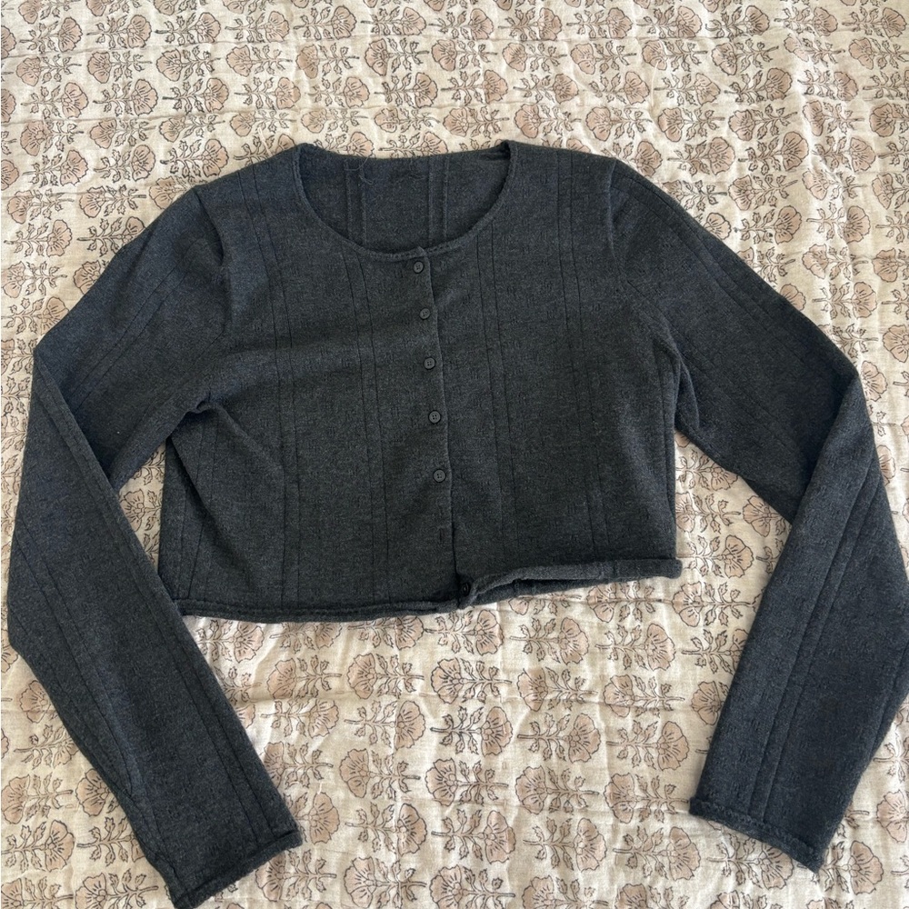 Aritzia cropped cardigan pointelle